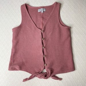 Madewell Texture & Thread Cropped Button Up Tank